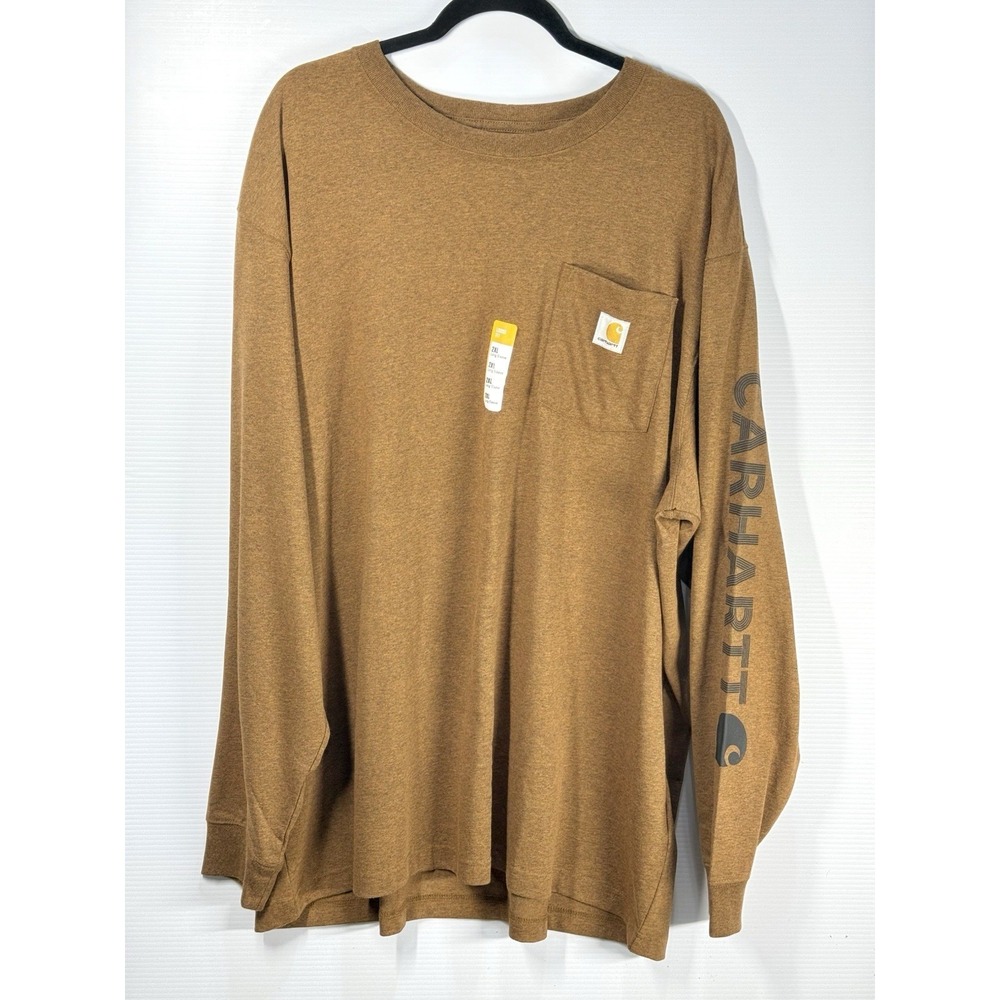 CARHARTT Shirt Mens Extra Large 2XL Brown OUTDOOR WORK Long Sleeve Casual NWT